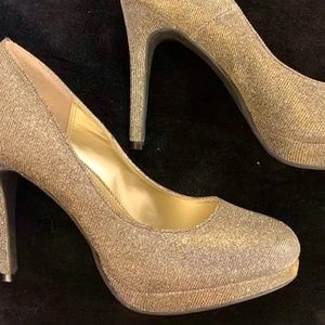 Fioni Night Gold Glitter Heels- Women's Size 10